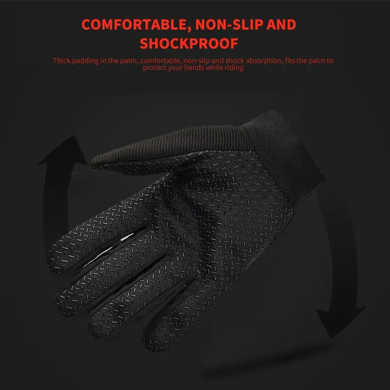 1 Pair Outdoor Sports Gloves Riding Hard Shell Full Finger Gloves Breathable Protective Bicycle Motorcycle Full Finger Gloves