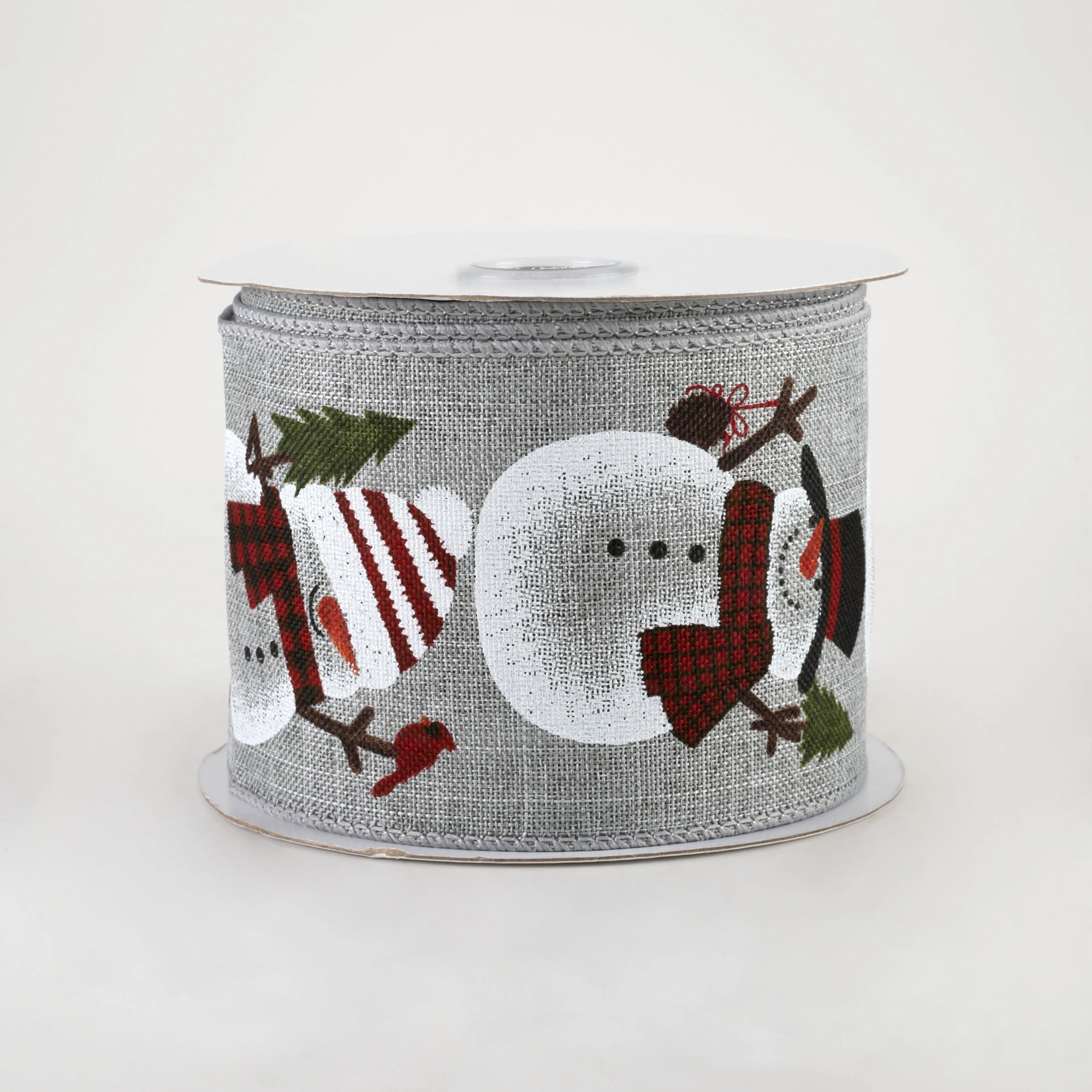 2.5" Chubby Snowman Ribbon: Light Grey (10 Yards)