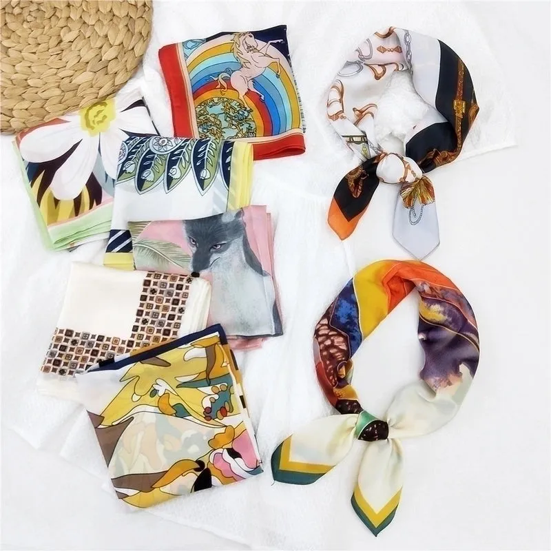 70 Small Square Scarf Silk Scarf Women Summer Neck Scarf Neck Protector Korean Thin Scarf