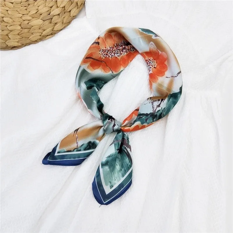 70 Small Square Scarf Silk Scarf Women Summer Neck Scarf Neck Protector Korean Thin Scarf