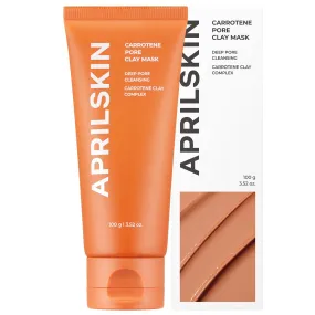 Aprilskin Carrotene IPMP 3-Min Quick Dry Pore Caring Clay Mask | Kaolin & Zinc PCA | Reduces Pores & Sebum | Cooling Effect | Vegan | Gentle Exfoliation | Korean Skin Care | 5.07 oz