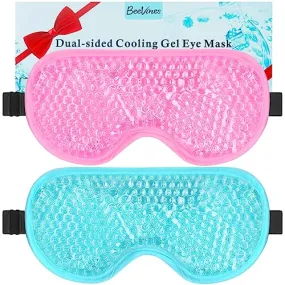 BeeVines Gel Eye Mask, 2 Pack Cooling Ice Masks for Puffy Eyes for Men & Women, Cold & Warm Compress for Post Surgery, Puffiness, Allergies, Sinuses & Migraines Treatment