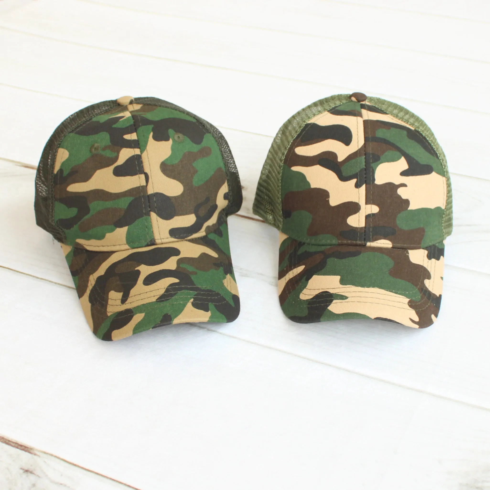 Camo Ponytail Hats