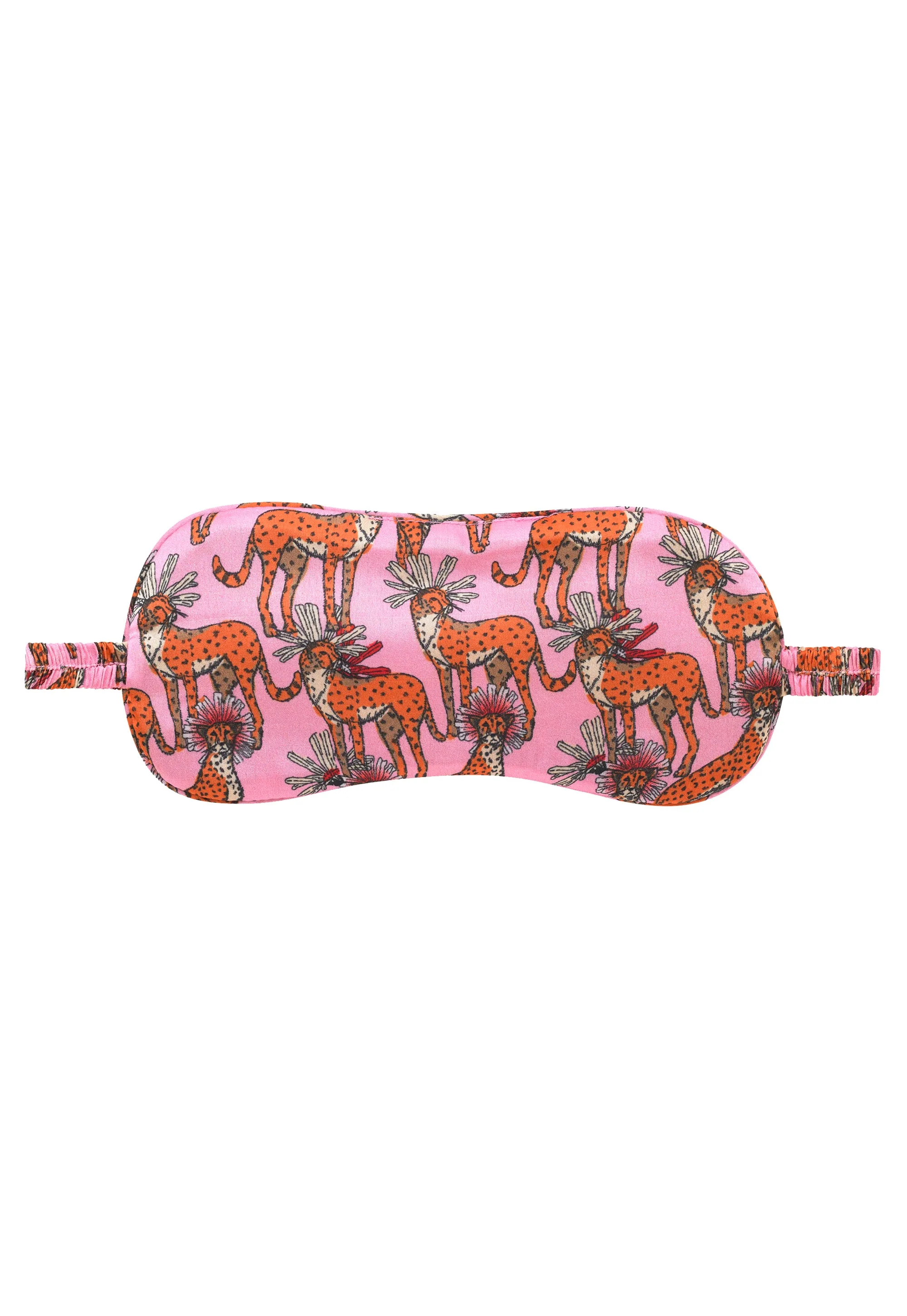 Eye Mask Satin Pink Untamed Cheetah