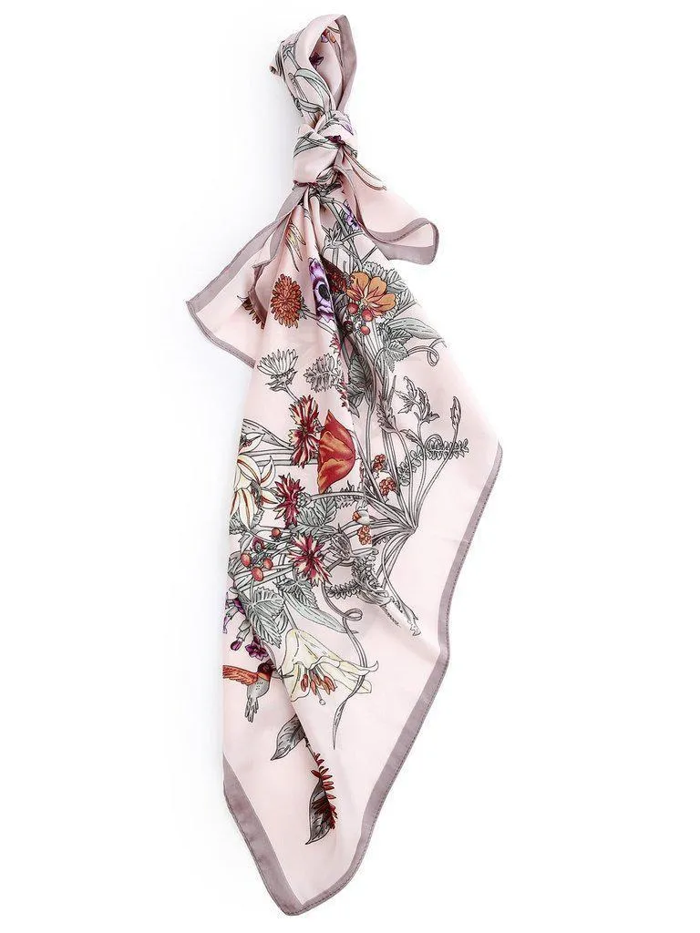 Flower Print Satin Bandana