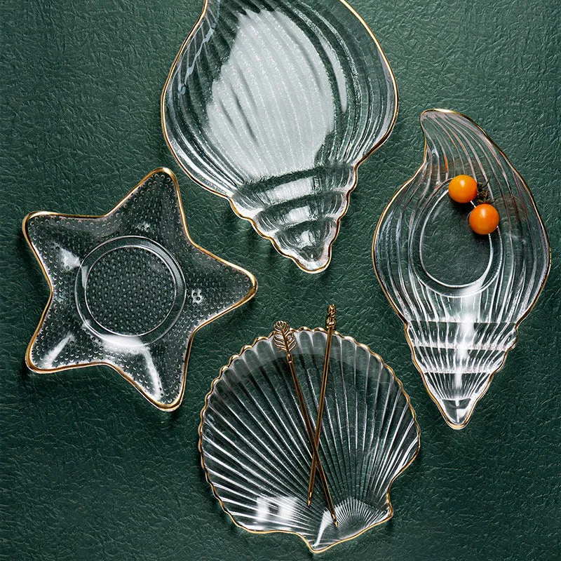 Glass Sea Shell Catch All Dish