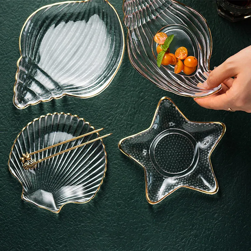 Glass Sea Shell Catch All Dish