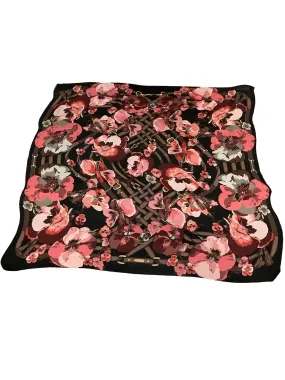 Gucci Womens Scarf Floral Print Silk 52"X52"