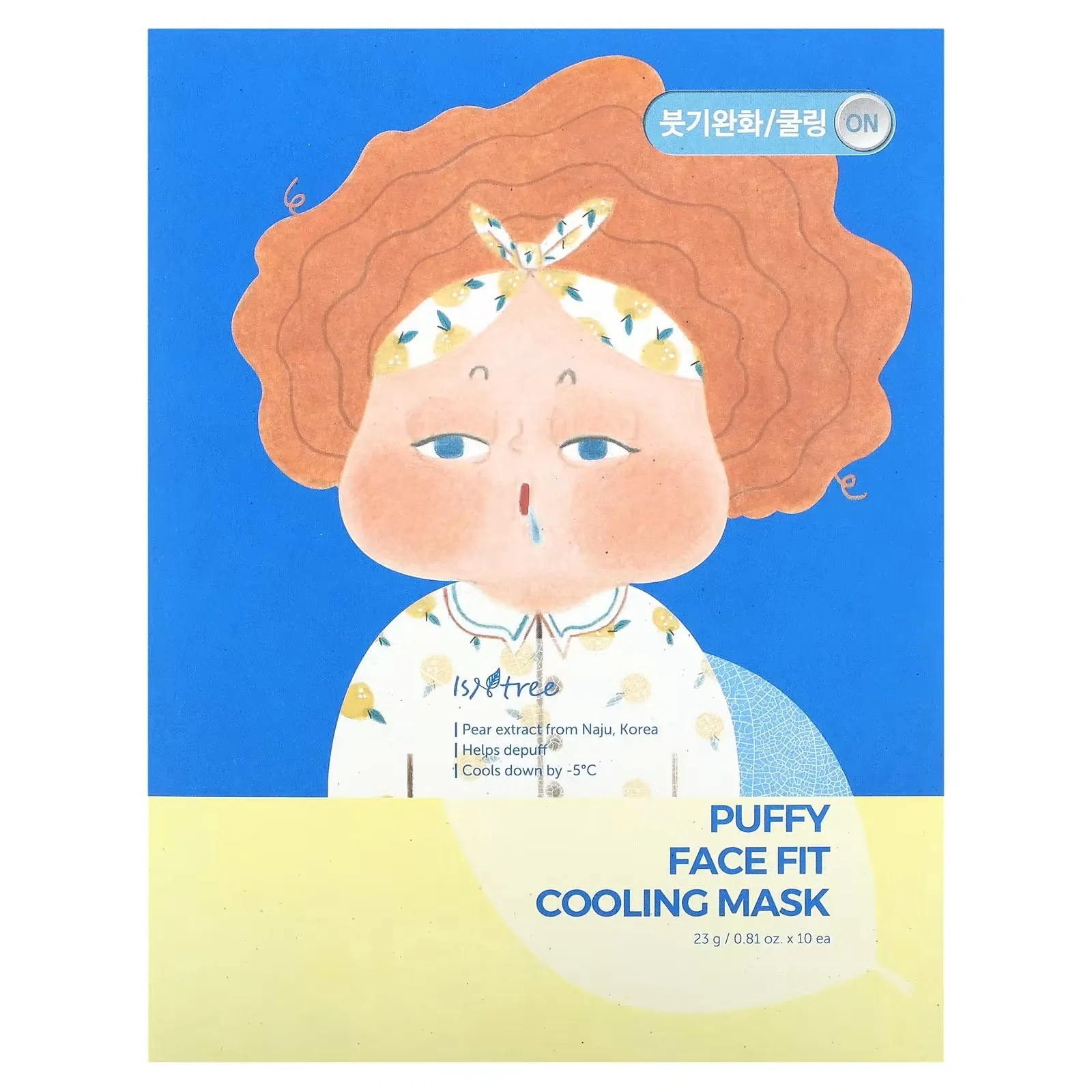 Isntree Puffy Face Fit Cooling Mask, 10 Sheet Masks 23g Each