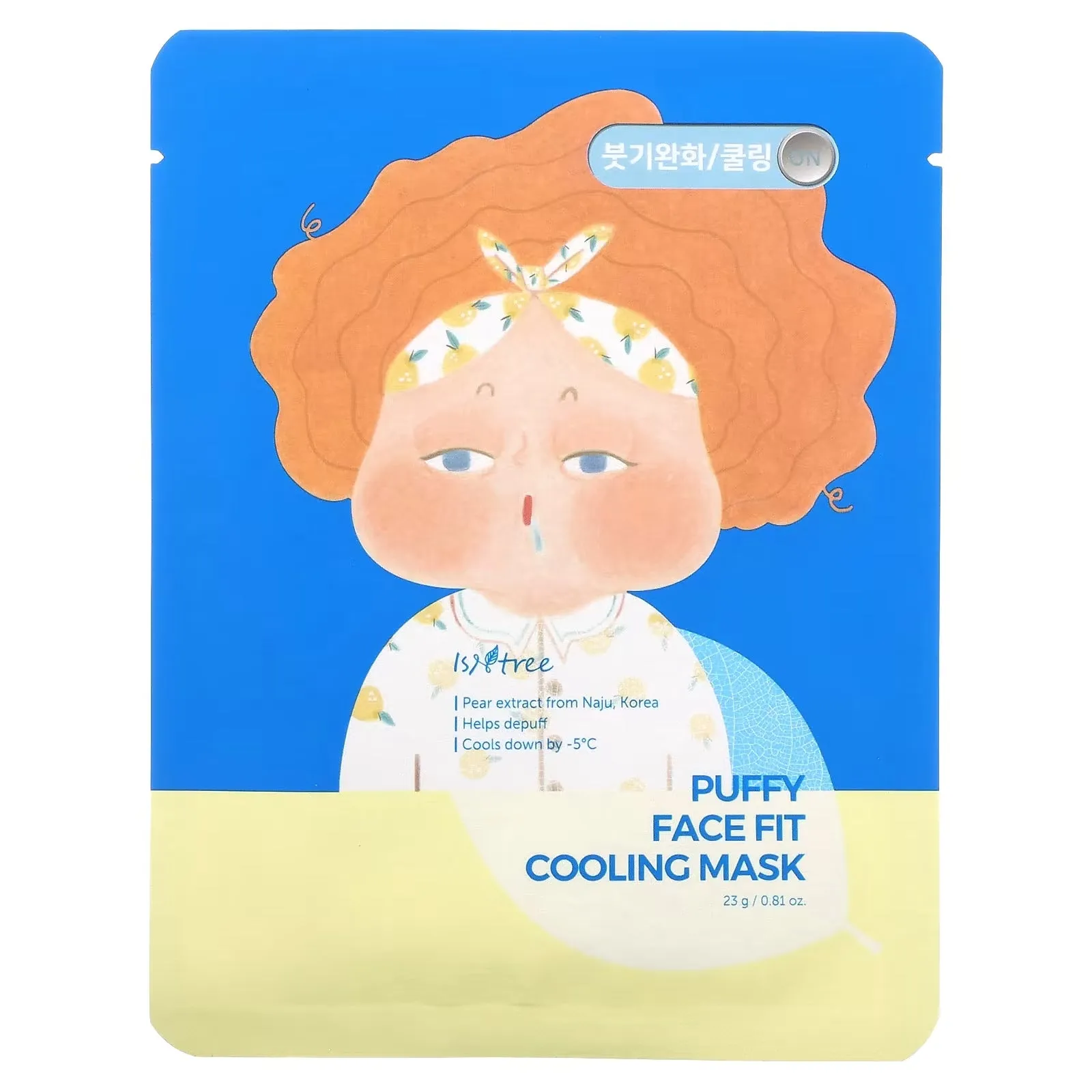 Isntree Puffy Face Fit Cooling Mask, 10 Sheet Masks 23g Each