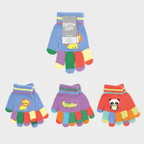 Kids Colour block Animal Gloves