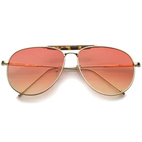 Large Crossbar Oceanic Flat Lens Aviator Sunglasses A213