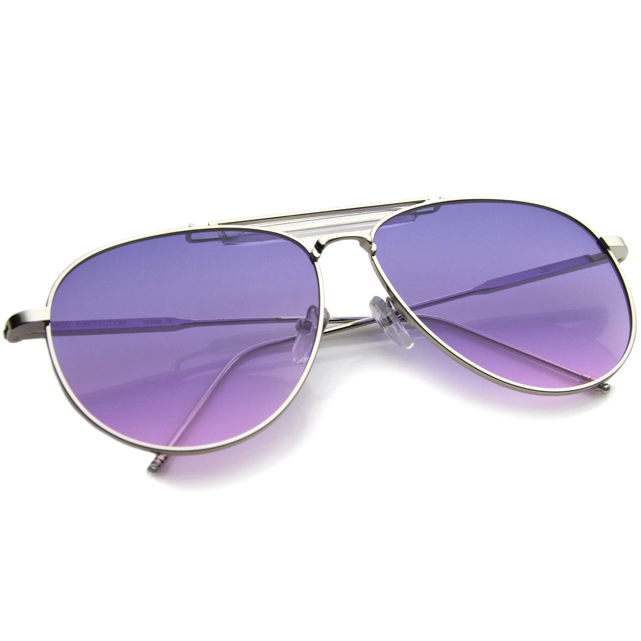 Large Crossbar Oceanic Flat Lens Aviator Sunglasses A213