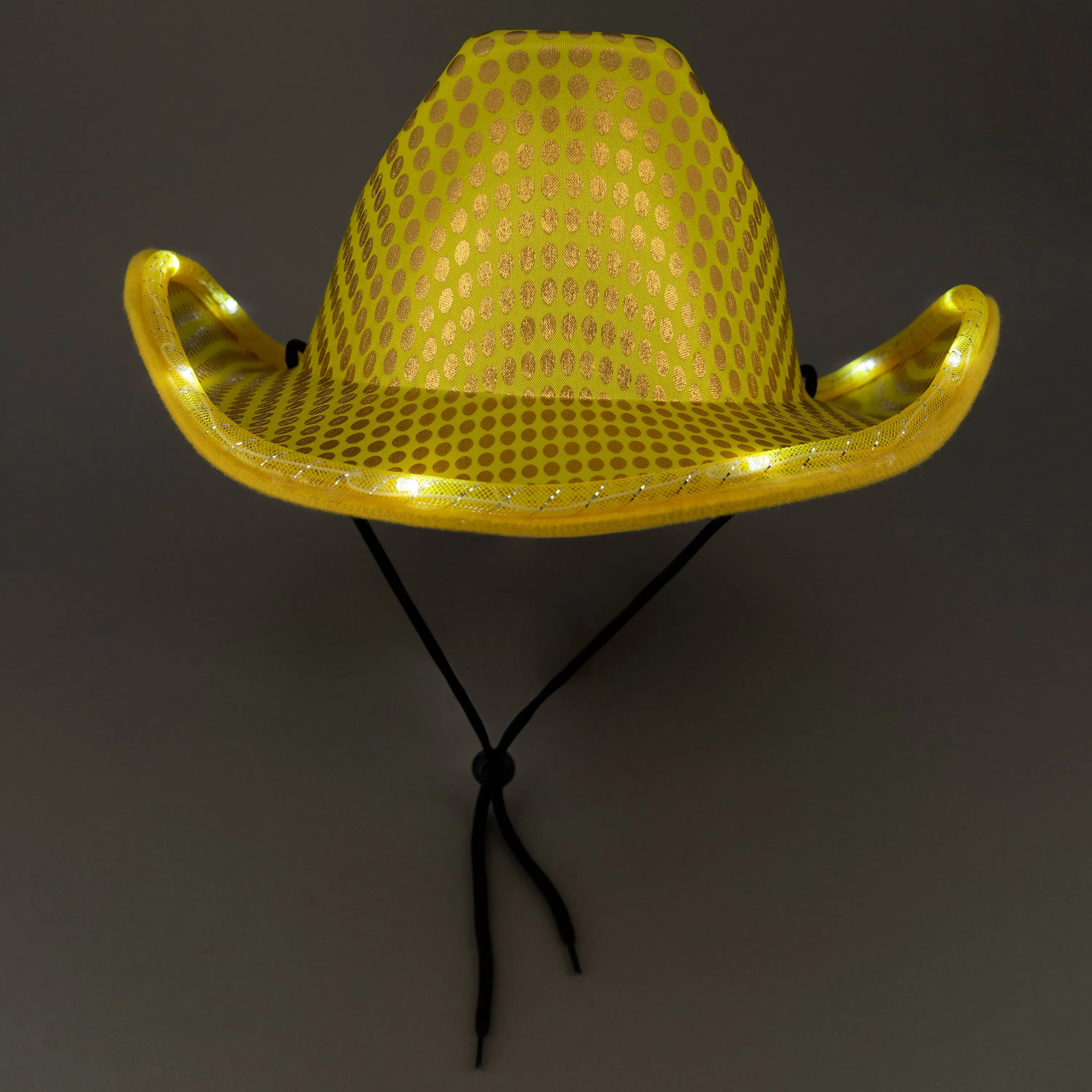 LED Light Up Flashing Sequin Gold Cowboy Hat - Pack of 72 Hats