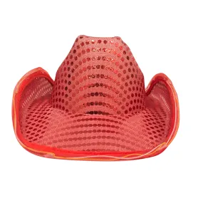 LED Red Cowgirl Hat with 8 Red Lights (Each)