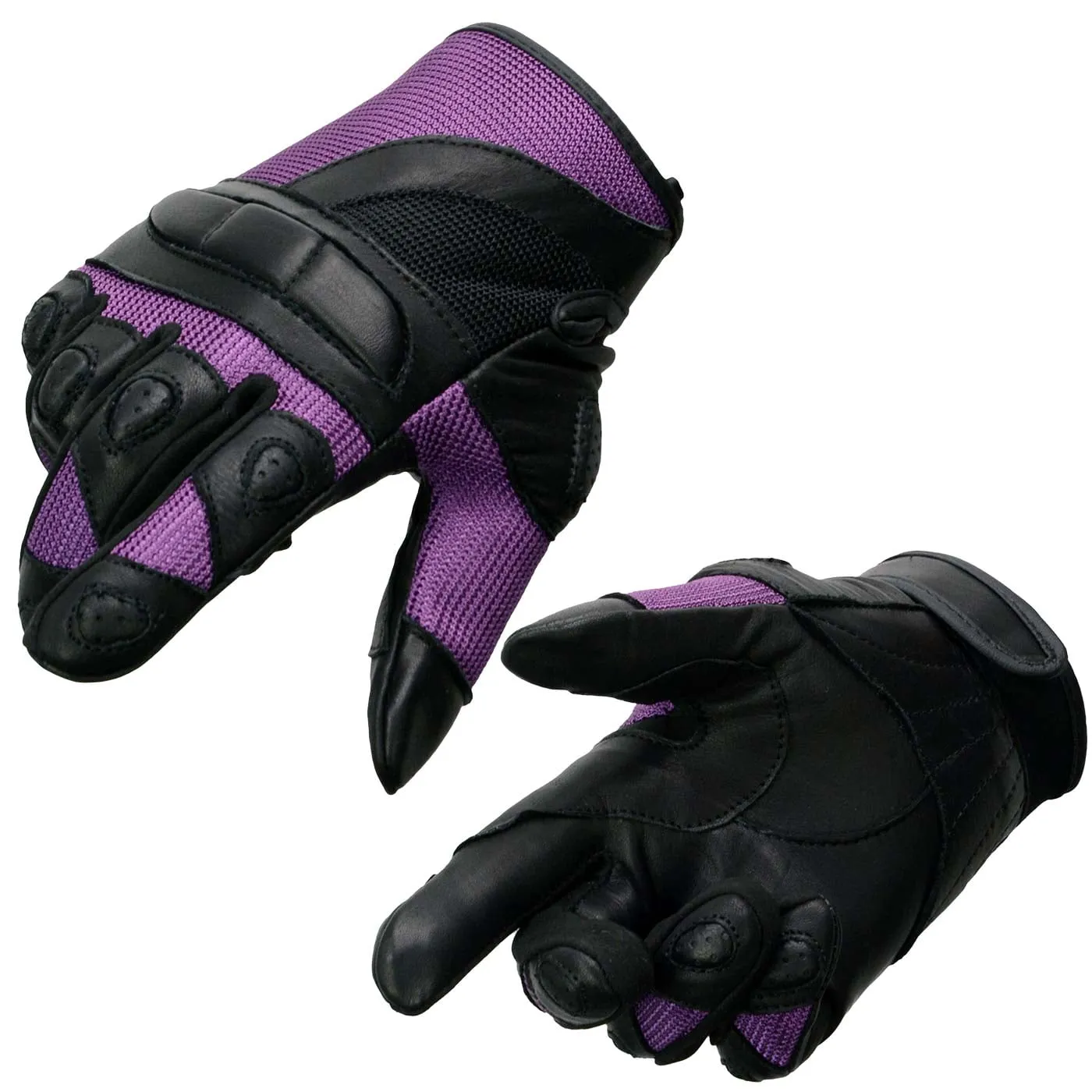 Milwaukee Leather SH802 Women's Black and Purple Leather with Mesh