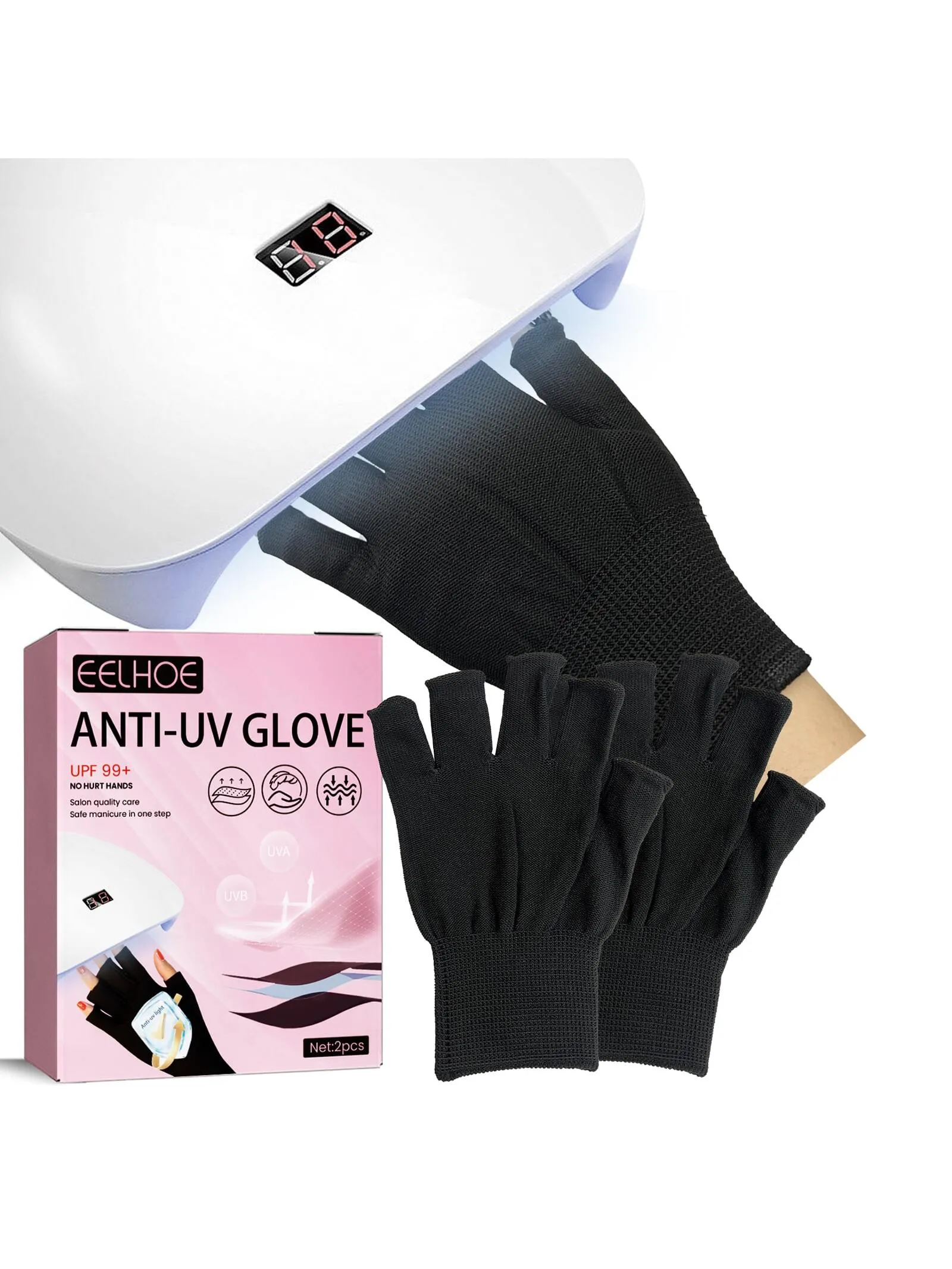 Nail UV light blocking gloves