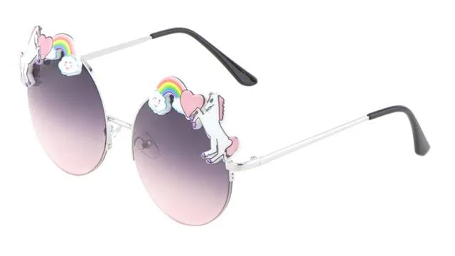 Oversized Unicorn Round Women's Sunglasses Great for a Festival