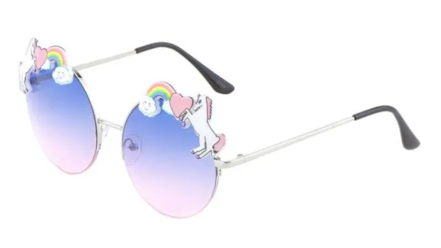 Oversized Unicorn Round Women's Sunglasses Great for a Festival