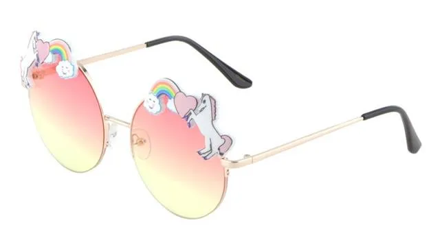 Oversized Unicorn Round Women's Sunglasses Great for a Festival