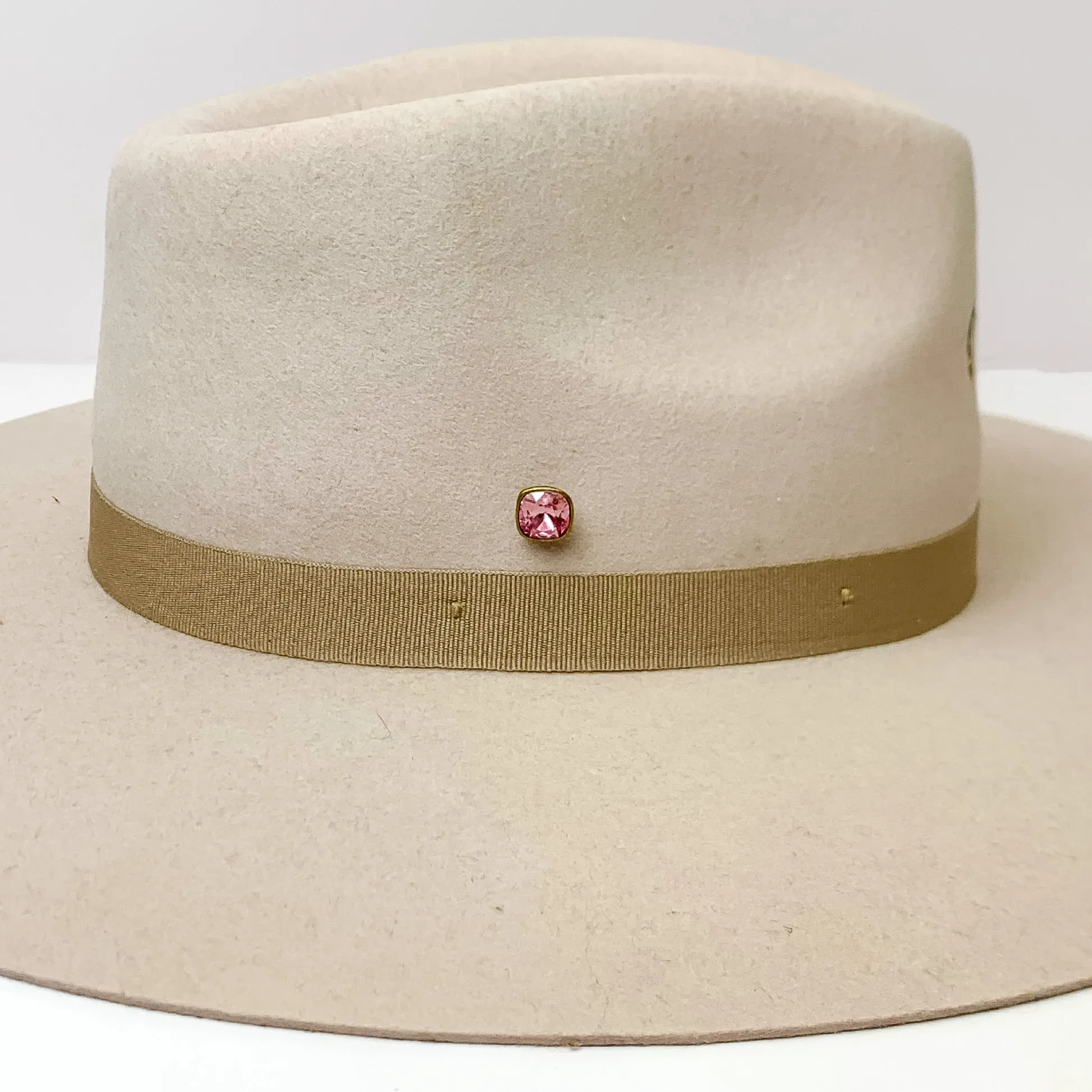 Pink Panache | Bronze Tone 10mm Hat Pin with Light Rose Cushion Cut Crystal