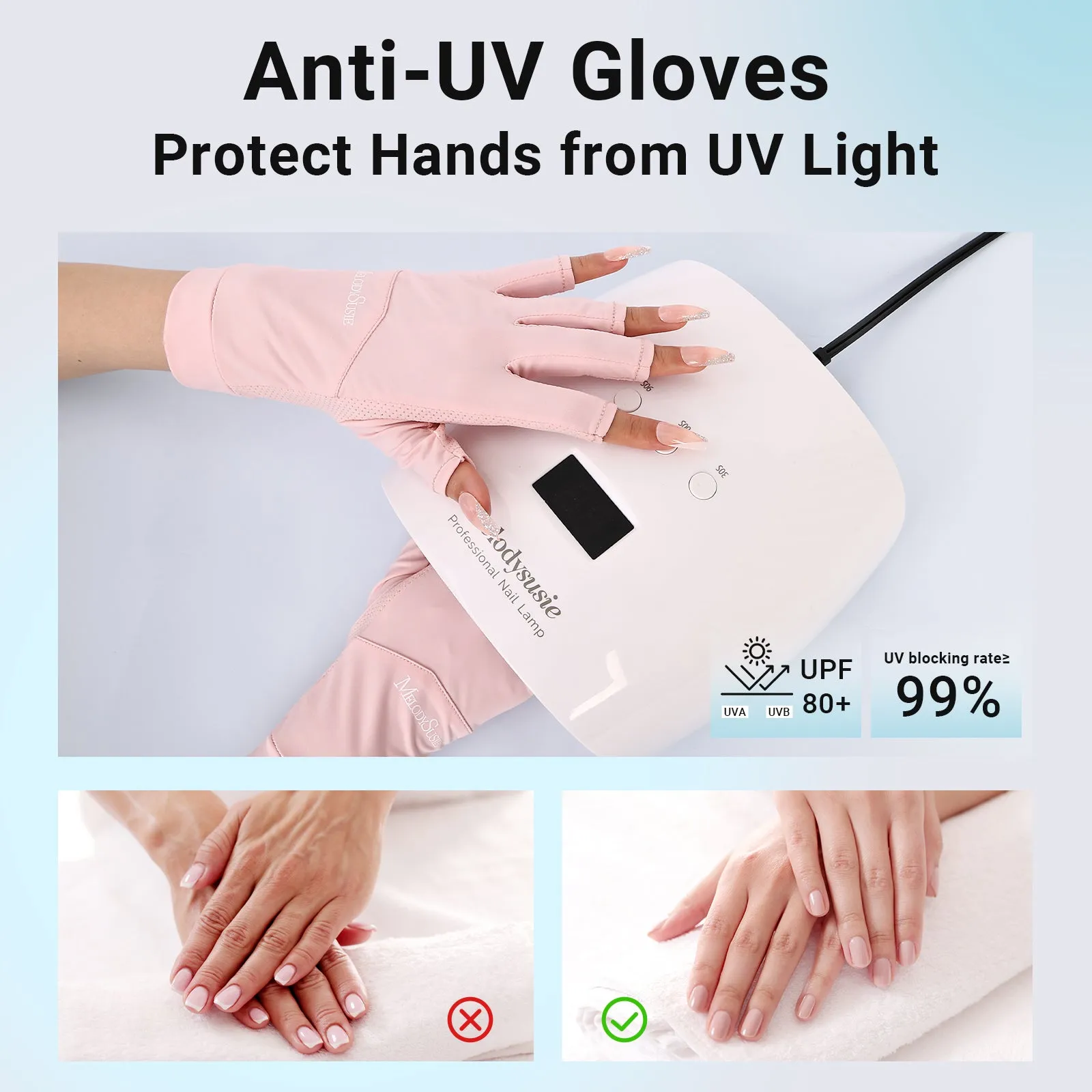 Premium UV Shield Manicure Gloves