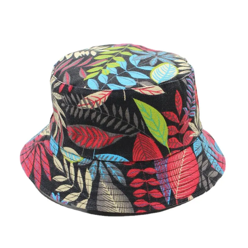 Printed Double-sided Visor With Foldable Cap Sunscreen Visor Fisherman Bucket Hat