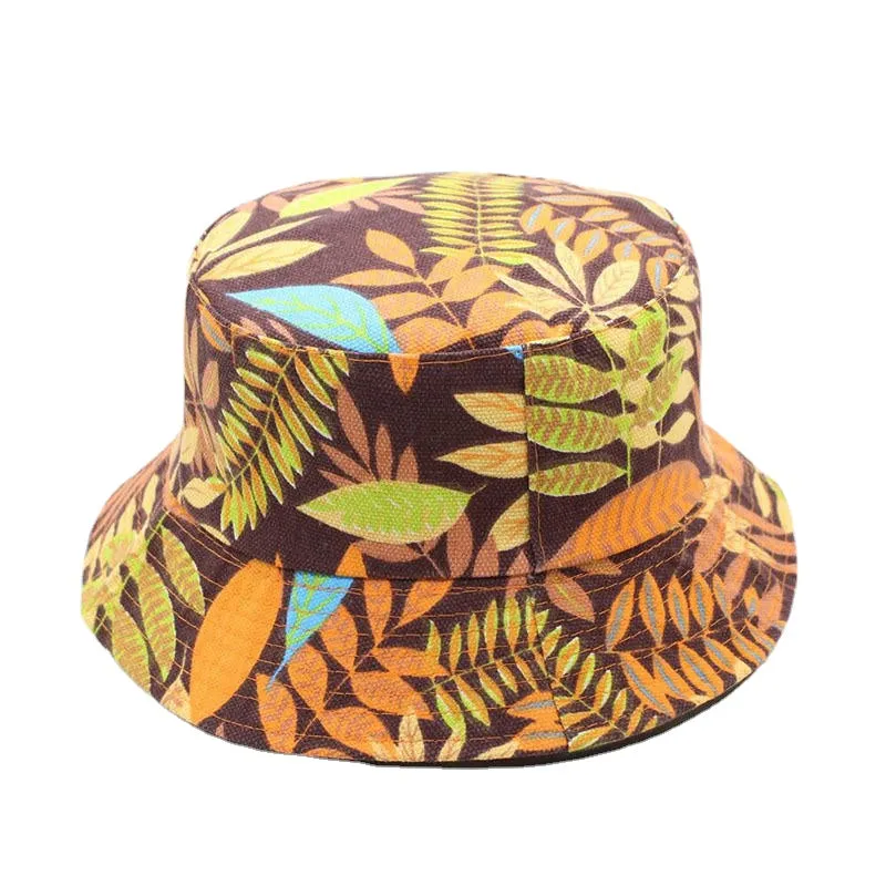 Printed Double-sided Visor With Foldable Cap Sunscreen Visor Fisherman Bucket Hat