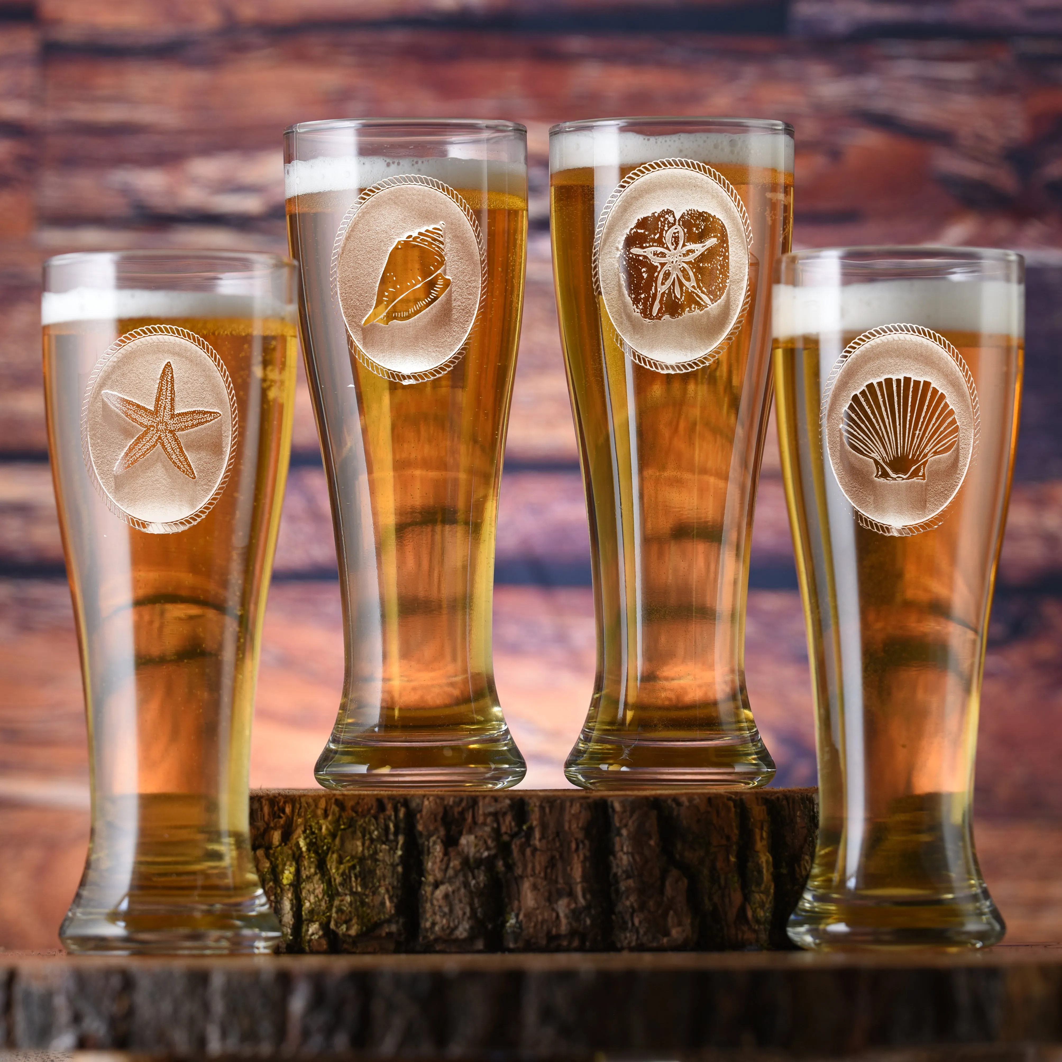 Seashell Beach Pilsner Glasses