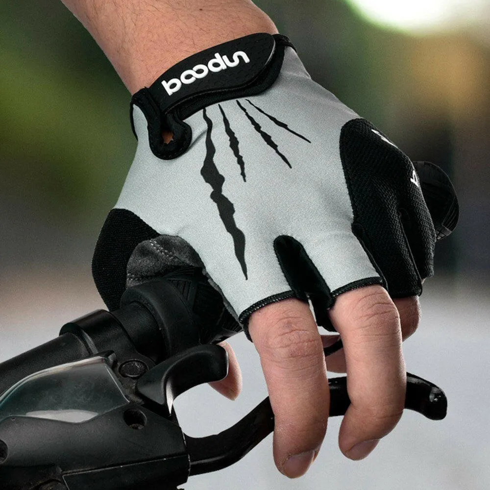 Sport Gloves Anti-skid Cycling Half Finger Gloves Shock Absorbing Padded Weight Lifting Gloves Outdoor Breathable MTB Gloves Bicycle Mitten