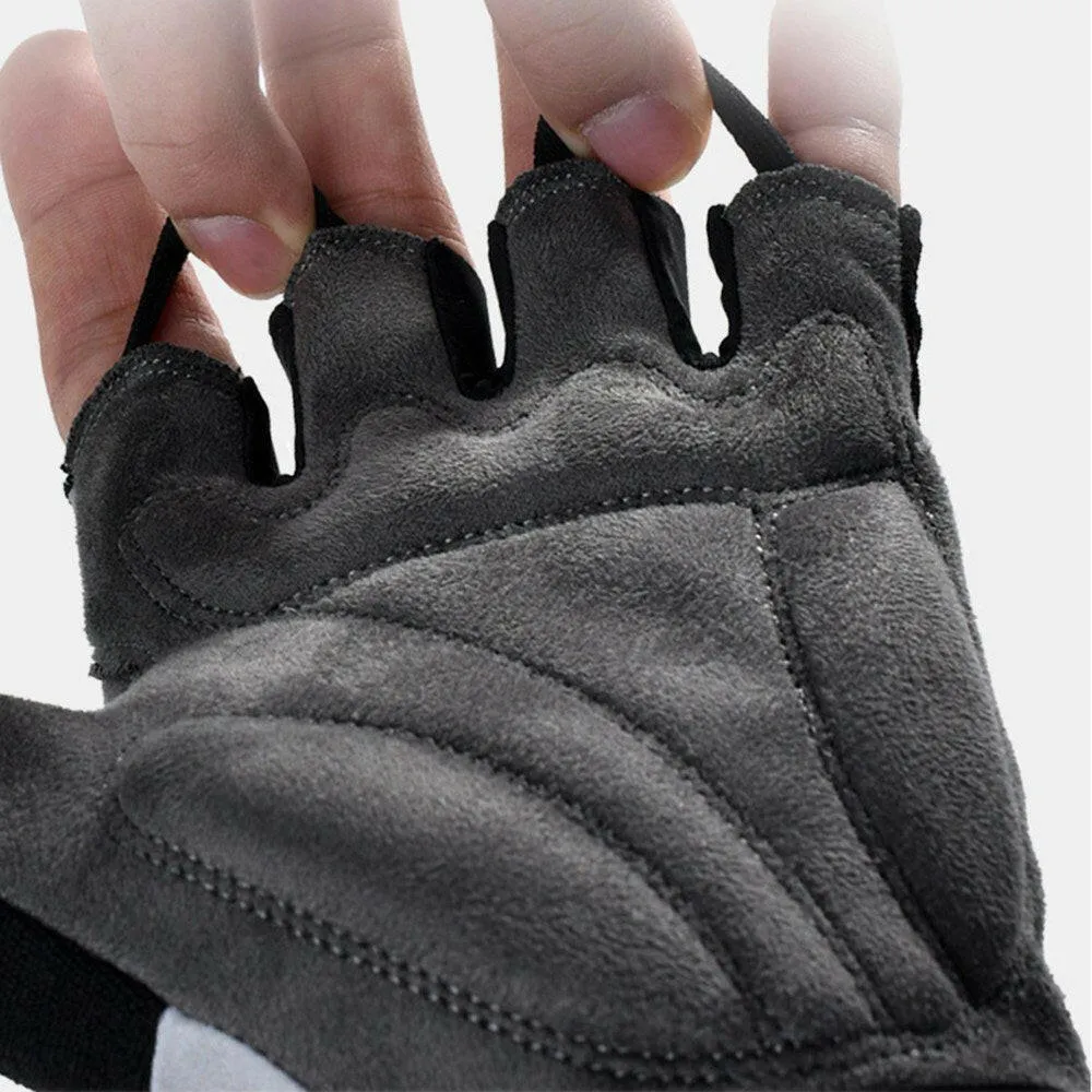 Sport Gloves Anti-skid Cycling Half Finger Gloves Shock Absorbing Padded Weight Lifting Gloves Outdoor Breathable MTB Gloves Bicycle Mitten