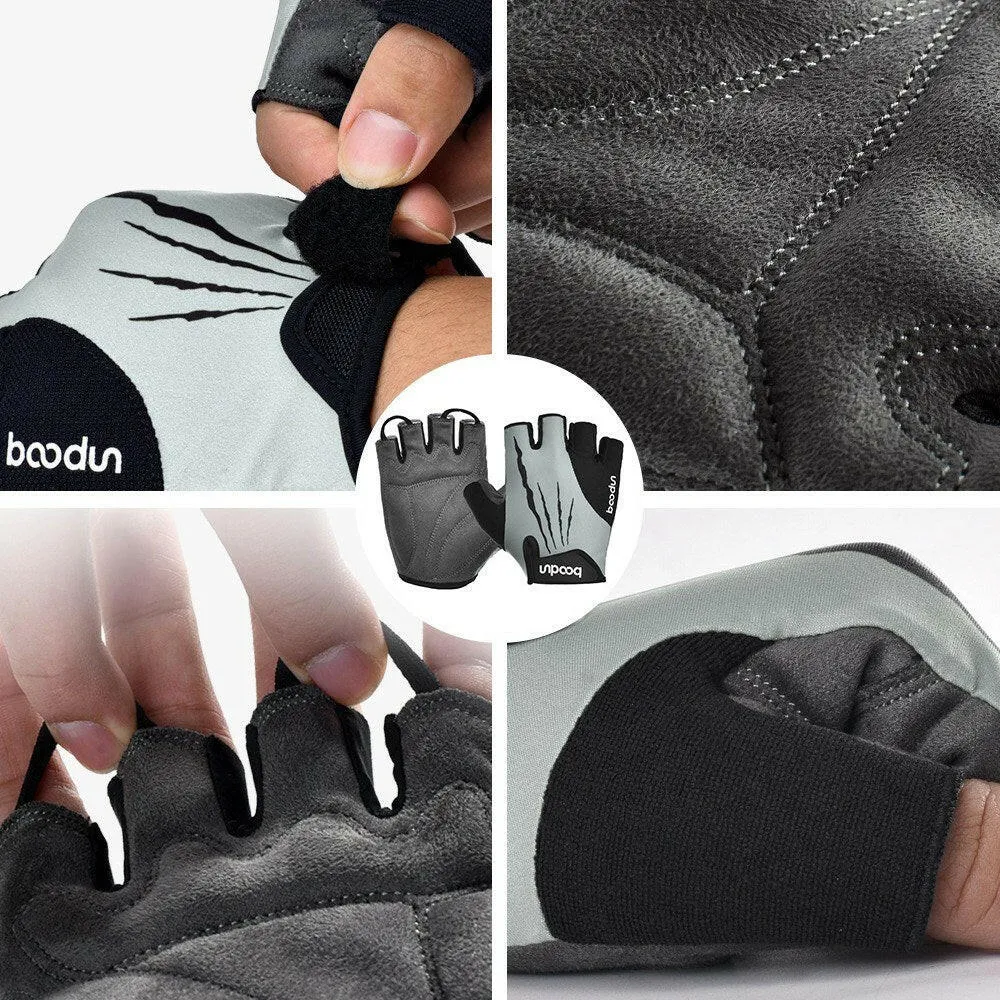 Sport Gloves Anti-skid Cycling Half Finger Gloves Shock Absorbing Padded Weight Lifting Gloves Outdoor Breathable MTB Gloves Bicycle Mitten