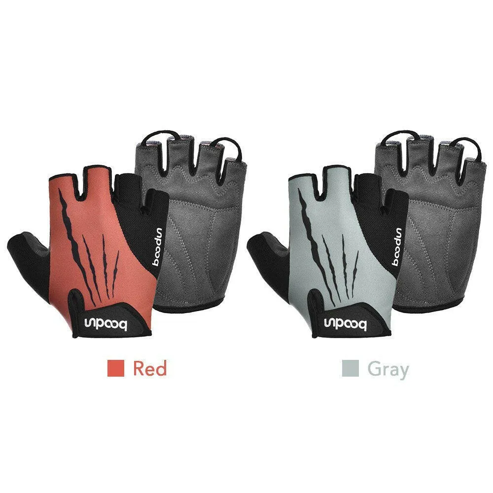 Sport Gloves Anti-skid Cycling Half Finger Gloves Shock Absorbing Padded Weight Lifting Gloves Outdoor Breathable MTB Gloves Bicycle Mitten