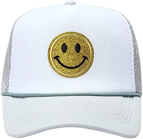 Summer Smiley Face Patch Two Tone Trucker Hat