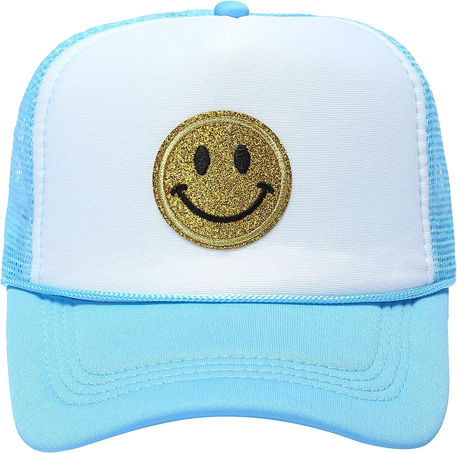 Summer Smiley Face Patch Two Tone Trucker Hat