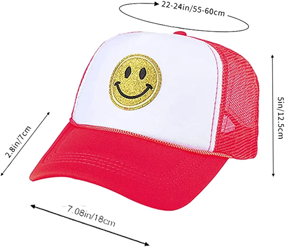 Summer Smiley Face Patch Two Tone Trucker Hat