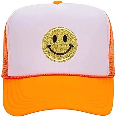 Summer Smiley Face Patch Two Tone Trucker Hat