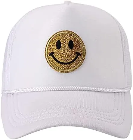 Summer Smiley Face Patch Two Tone Trucker Hat