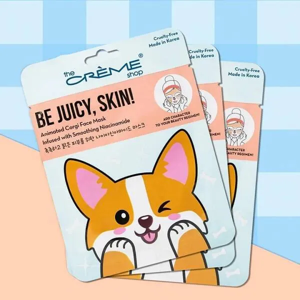 The Creme Shop Be Juicy, Skin! Animated Corgi Face Mask