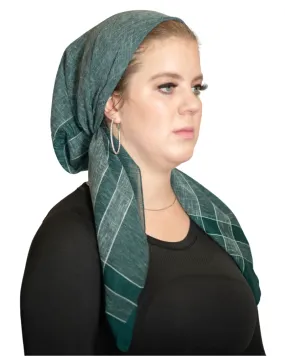 Tie Ur Knot Emerald Linen Adjustable Pre-Tied Bandanna with Full Non Slip Grip