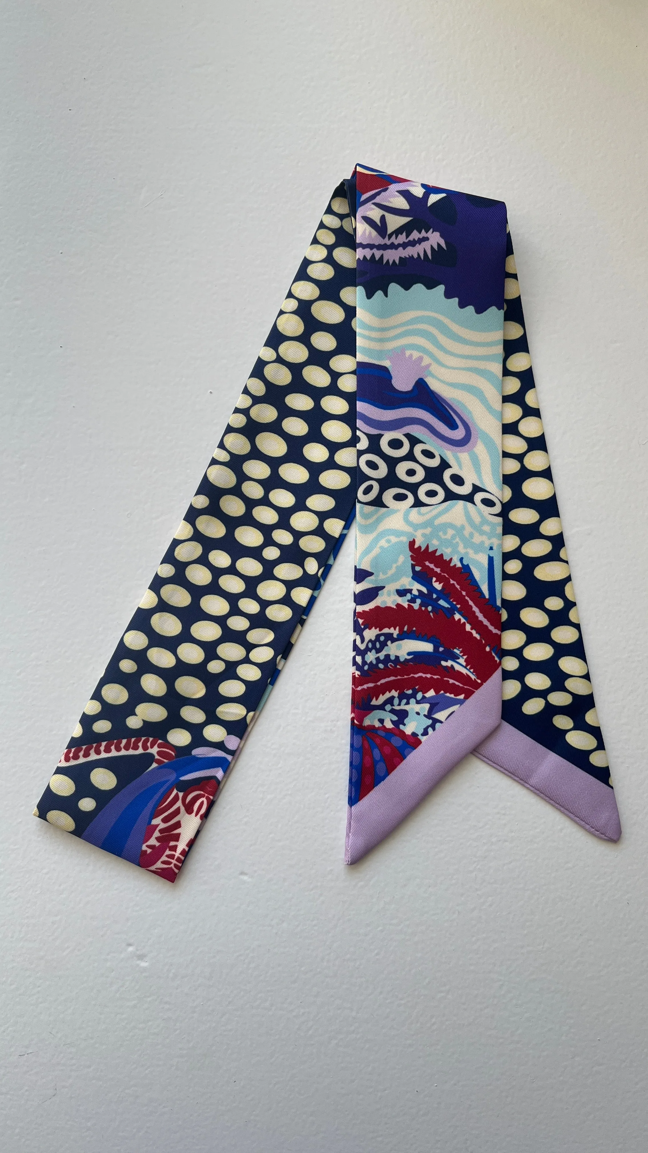 Twilly - Thin Head scarf -  Multi colour pattern