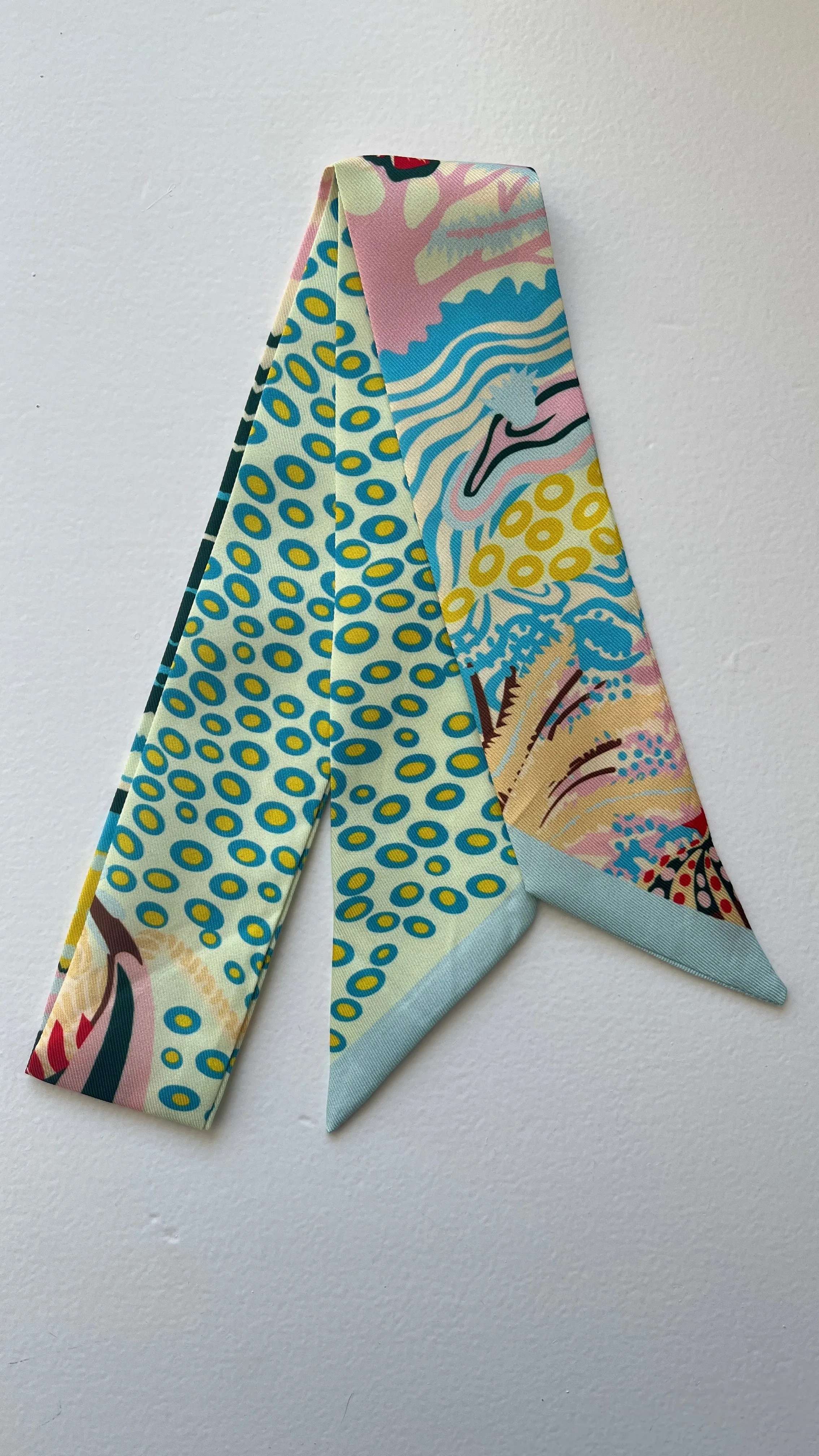 Twilly - Thin Head scarf -  Multi colour pattern