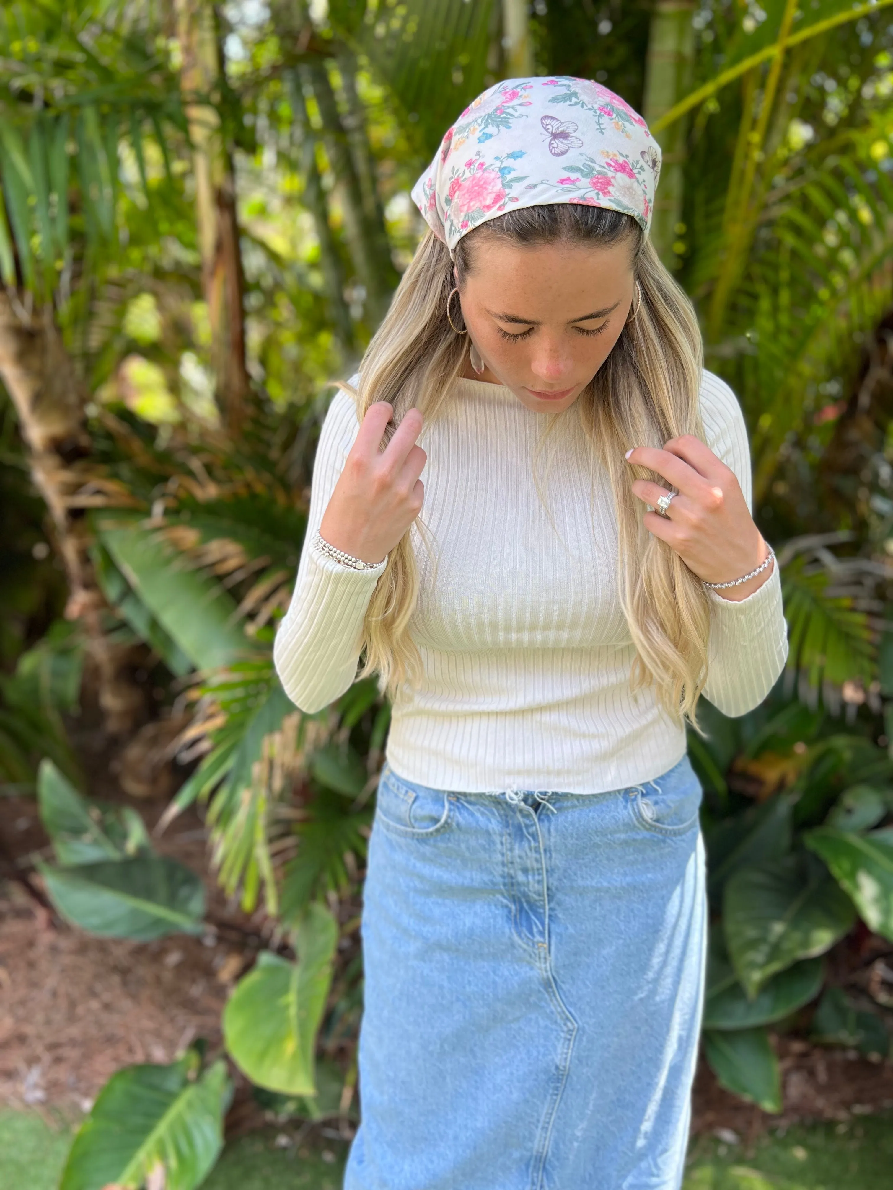 Vintage Butterfly Floral Bandana