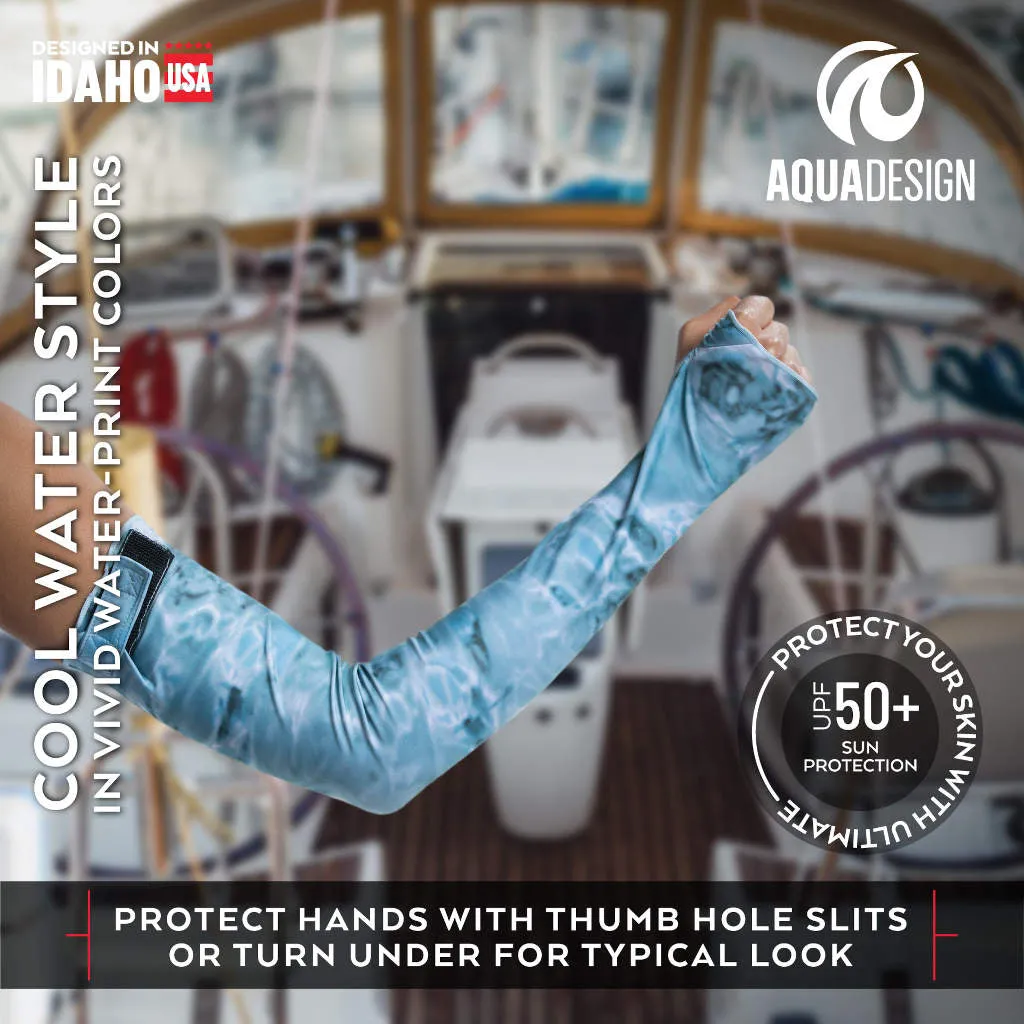 Womens Arm Hand UV Protection Long Sun Sleeves | Aqua Design