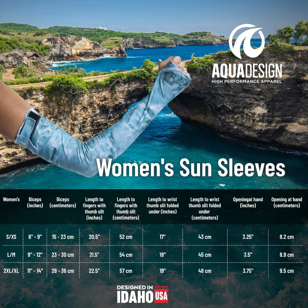 Womens Arm Hand UV Protection Long Sun Sleeves | Aqua Design